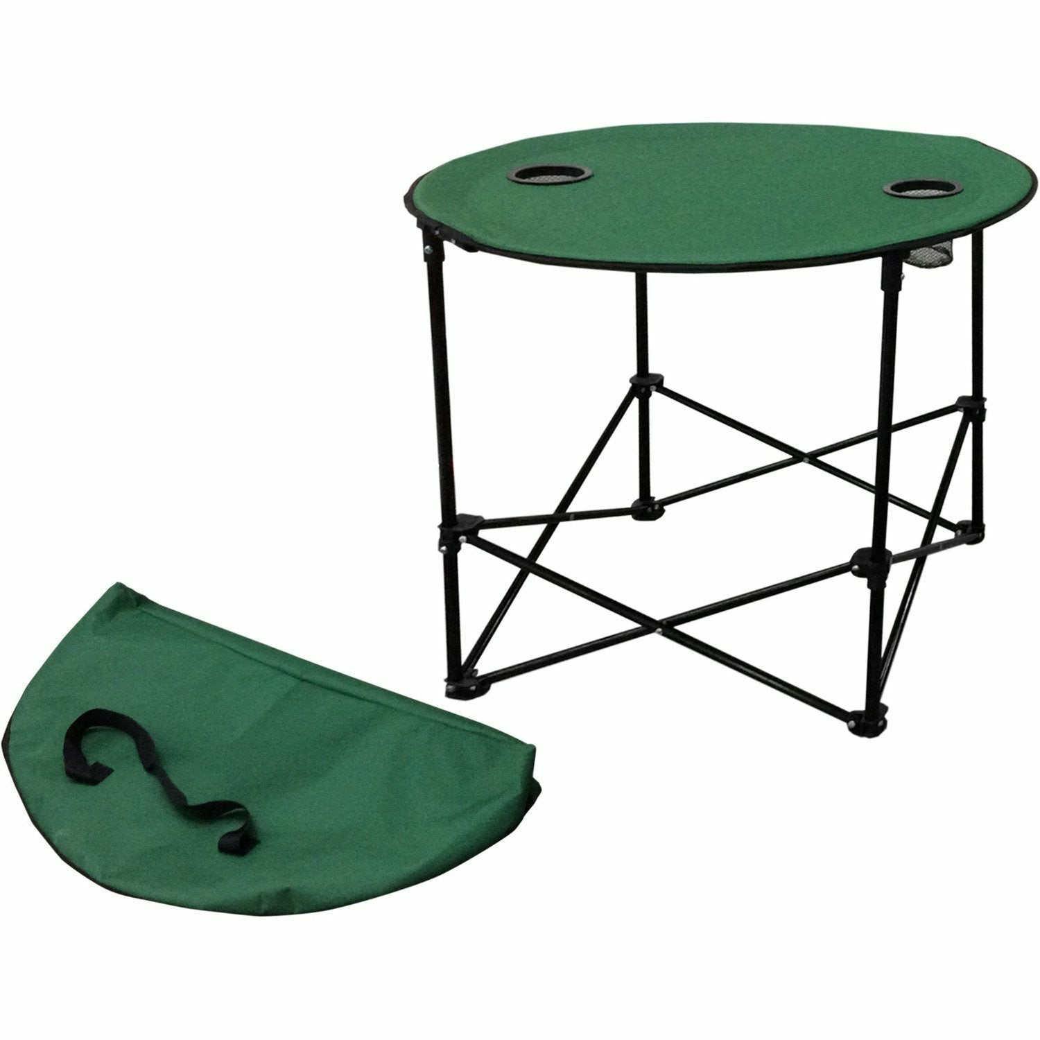 VESTIAMO CASA GIARDINO - Tavolo da Campeggio con porta lattine - diametro 60cm